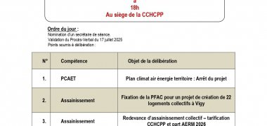 INFORMATIONS DU PROCHAIN CONSEIL COMMUNAUTAIRE